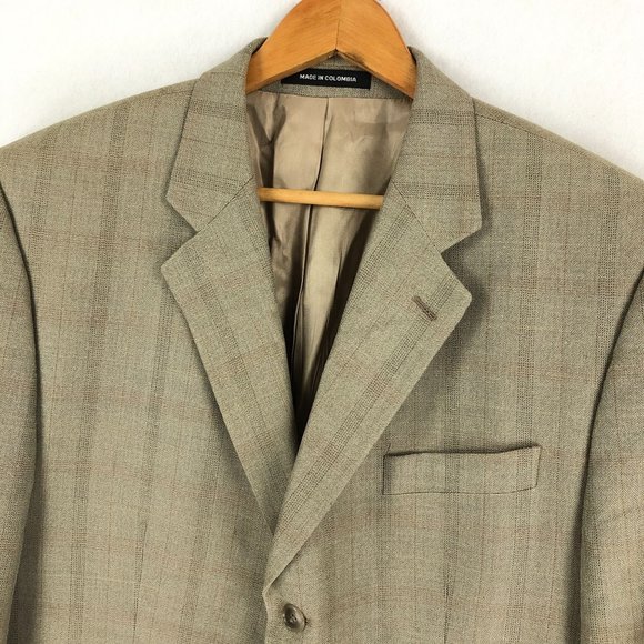 Calvin Klein Men's Size 42R Brown Silk Wool Blend Three-Button Suit Jacket - Picture 6 of 10